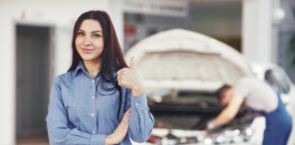 Woman Approves Work Done