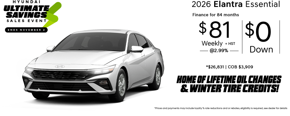 2026 Elantra - Ultimate Savings Event